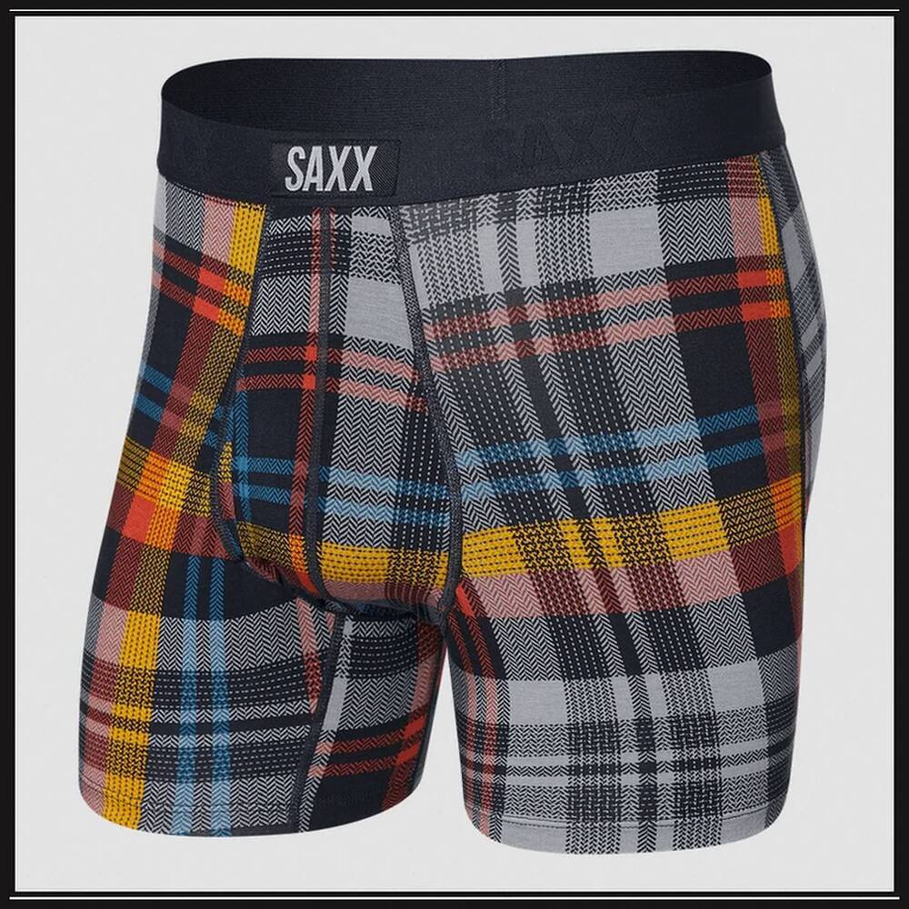 NEW SAXX men's ultra boxer brief in multi free fall plaid